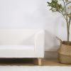 2-Seater Bouclé Kids Sofa with Wooden Legs
