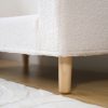 2-Seater Bouclé Kids Sofa with Wooden Legs
