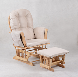 报价图片 Tufted Wooden Nursery Glider Chair with Ottoman