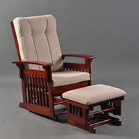 报价图片2 Traditional Wooden Glider Rocking Chair with Ottoman