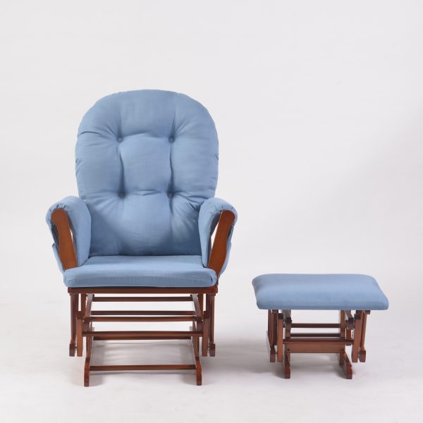 Classic Button Tufted Nursery Glider Chair with Ottoman