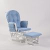 Button Tufted Glider Chair with Ottoman in blue upholstery