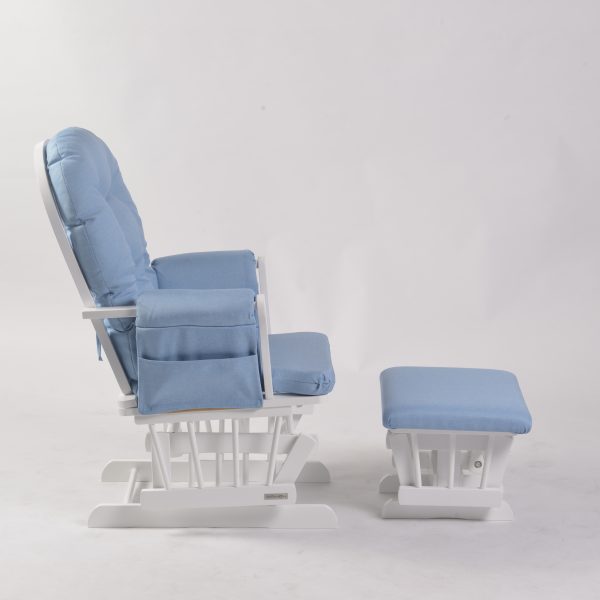 Classic Button Tufted Nursery Glider Chair with Ottoman