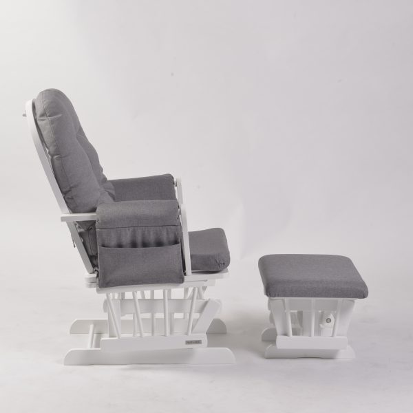 Classic Button Tufted Nursery Glider Chair with Ottoman