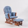 Classic Button Tufted Nursery Glider Chair with Ottoman