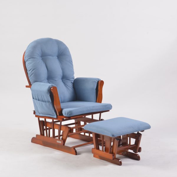 Classic Button Tufted Nursery Glider Chair with Ottoman