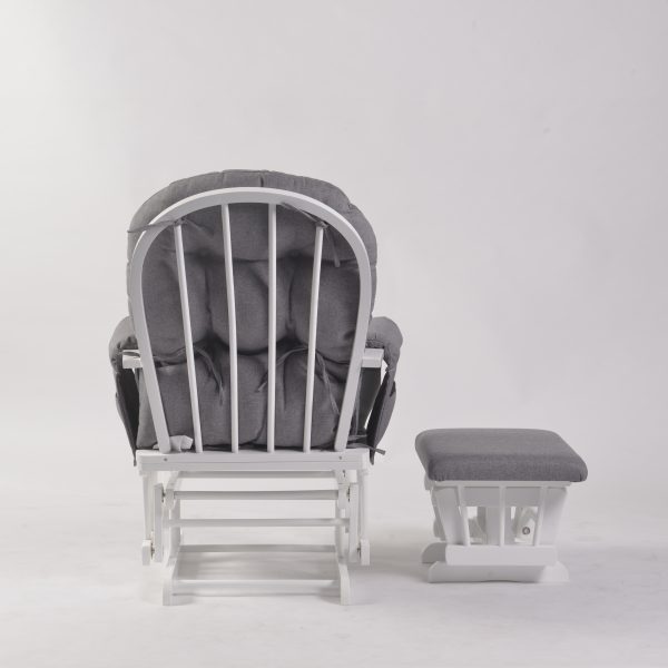 Classic Button Tufted Nursery Glider Chair with Ottoman