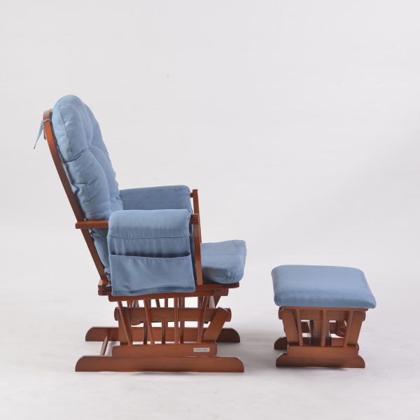 Classic Button Tufted Nursery Glider Chair with Ottoman
